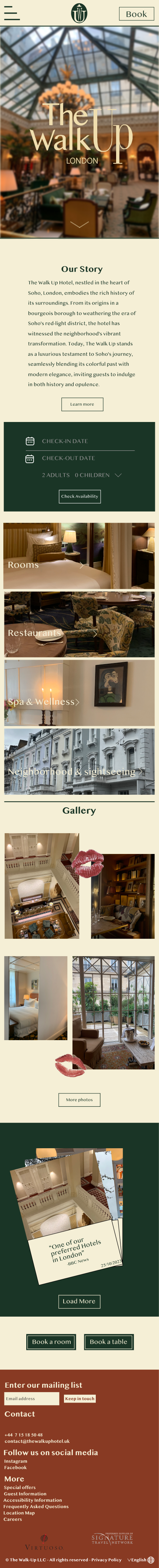 Full-length hotel website design